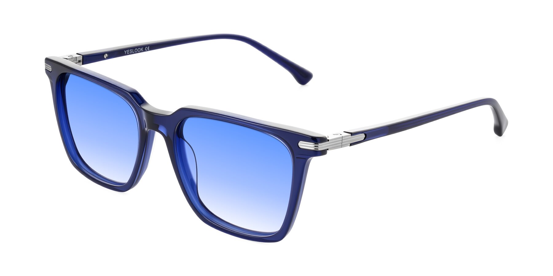 Angle of Miyaha in Navy Blue with Blue Gradient Lenses