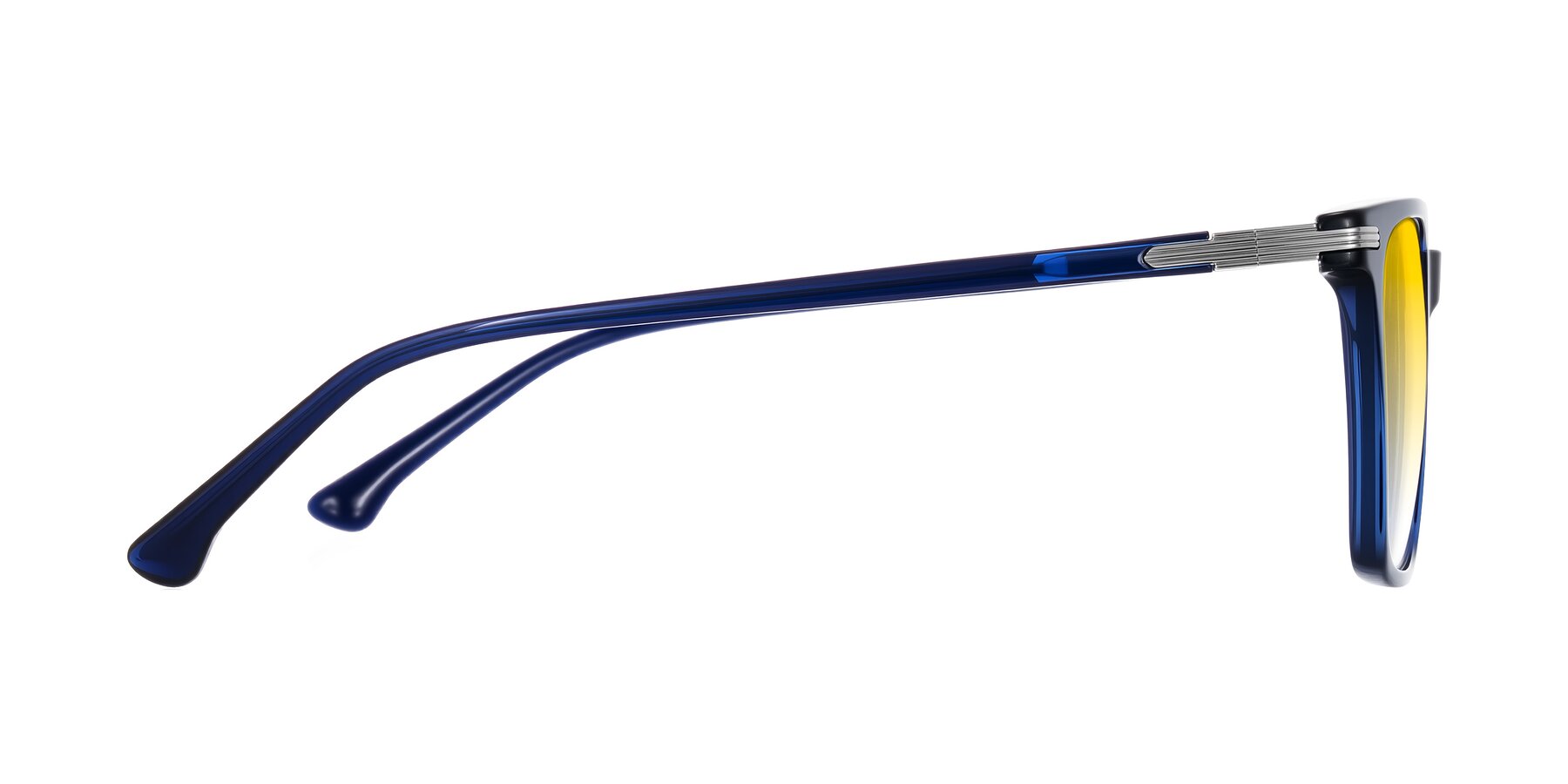 Side of Miyaha in Navy Blue with Yellow Gradient Lenses