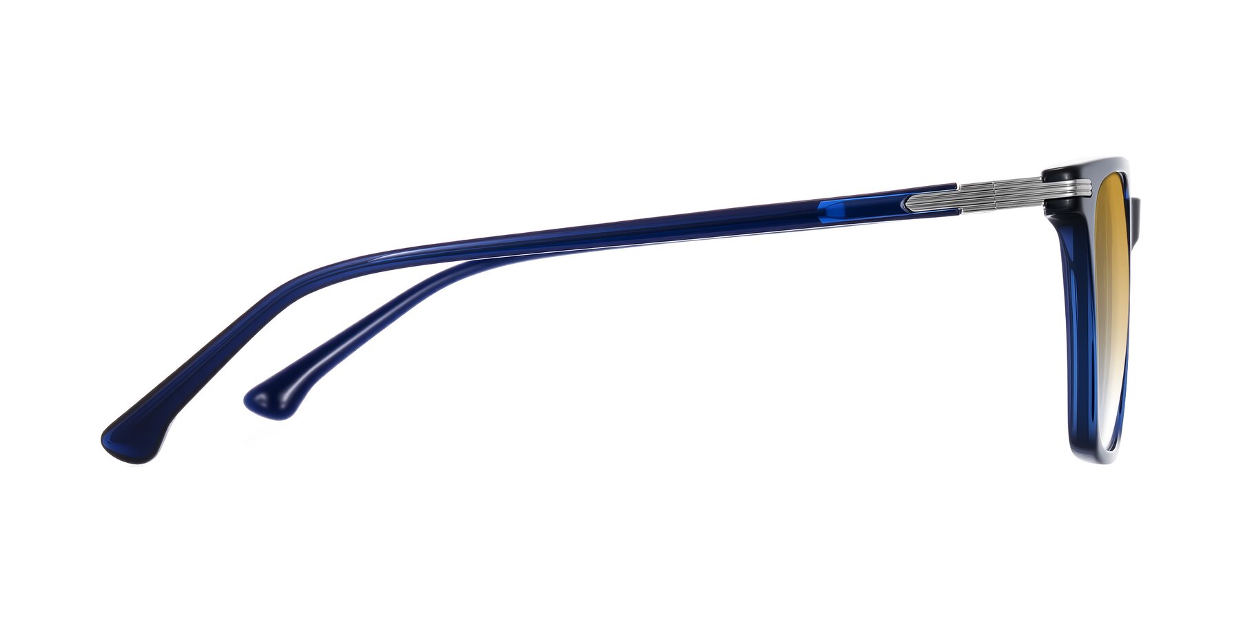 Side of Miyaha in Navy Blue with Champagne Gradient Lenses