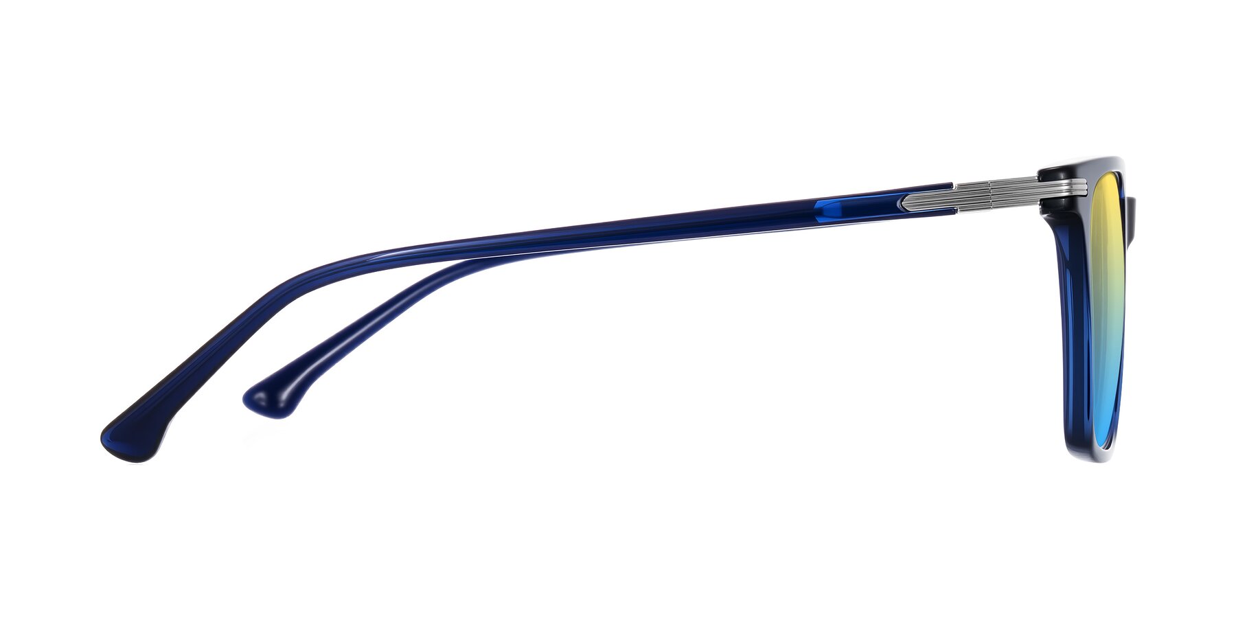 Side of Miyaha in Navy Blue with Yellow / Blue Gradient Lenses