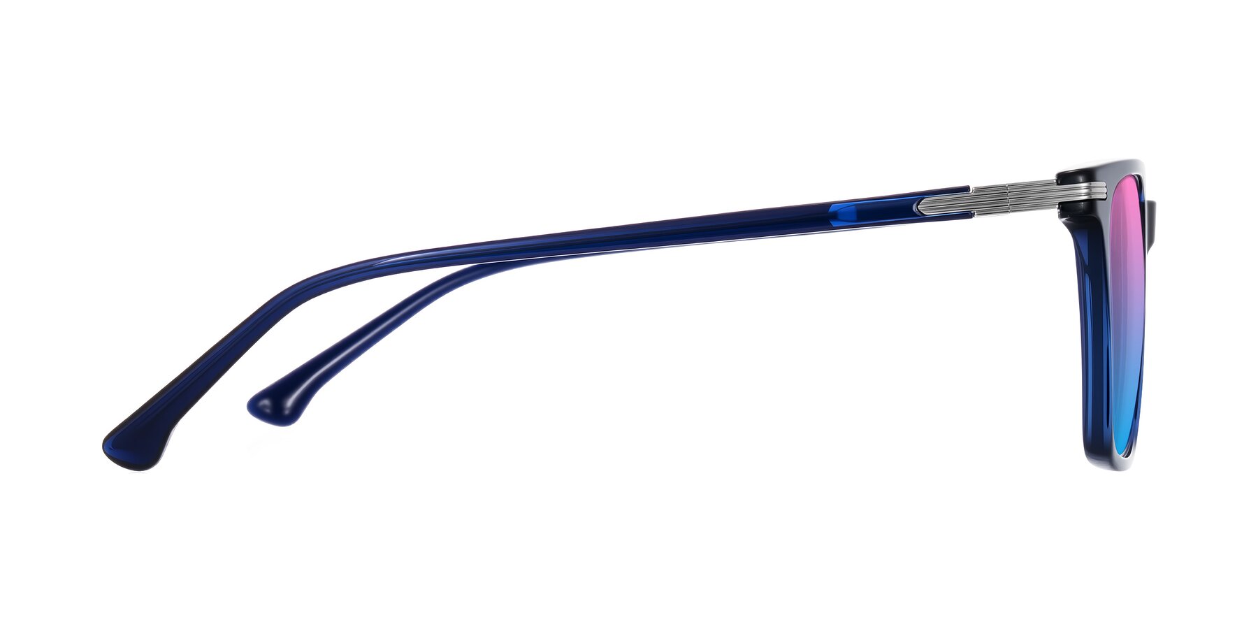 Side of Miyaha in Navy Blue with Pink / Blue Gradient Lenses