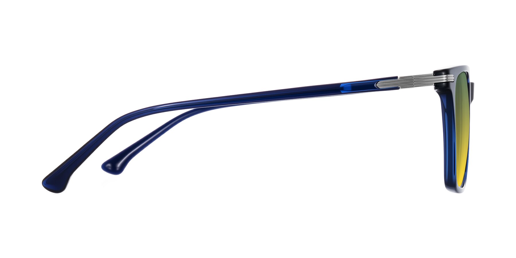 Side of Miyaha in Navy Blue with Green / Yellow Gradient Lenses