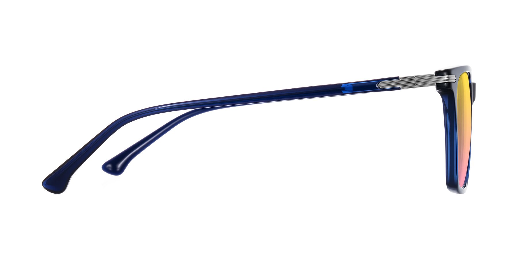 Side of Miyaha in Navy Blue with Yellow / Pink Gradient Lenses