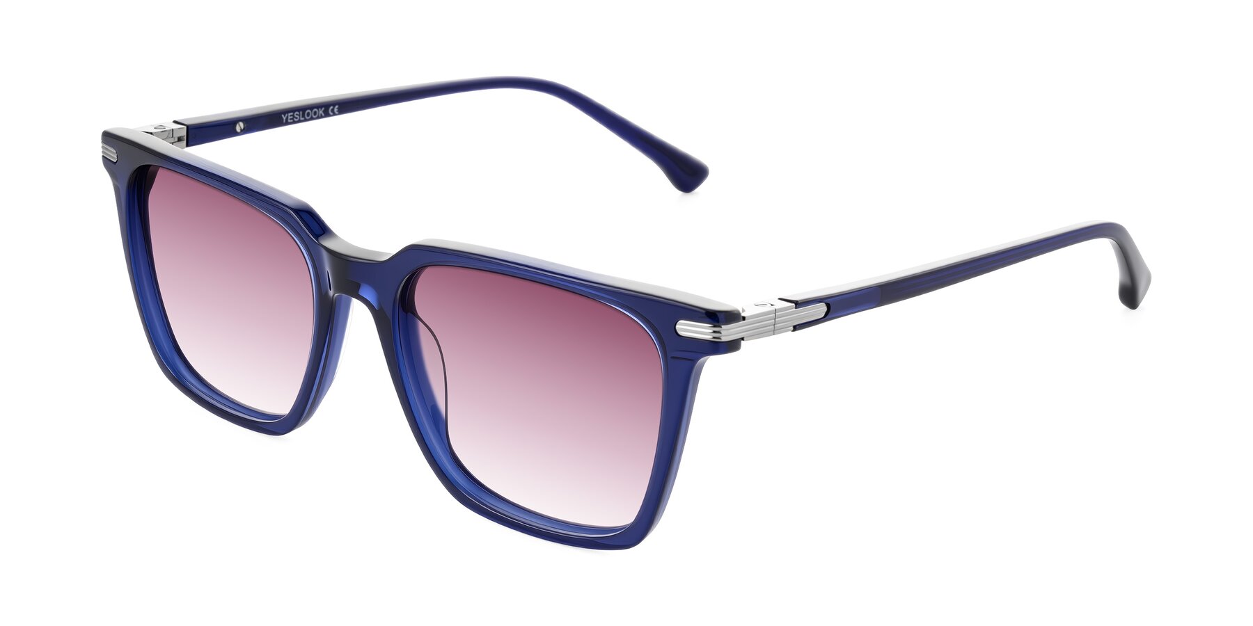Angle of Miyaha in Navy Blue with Wine Gradient Lenses