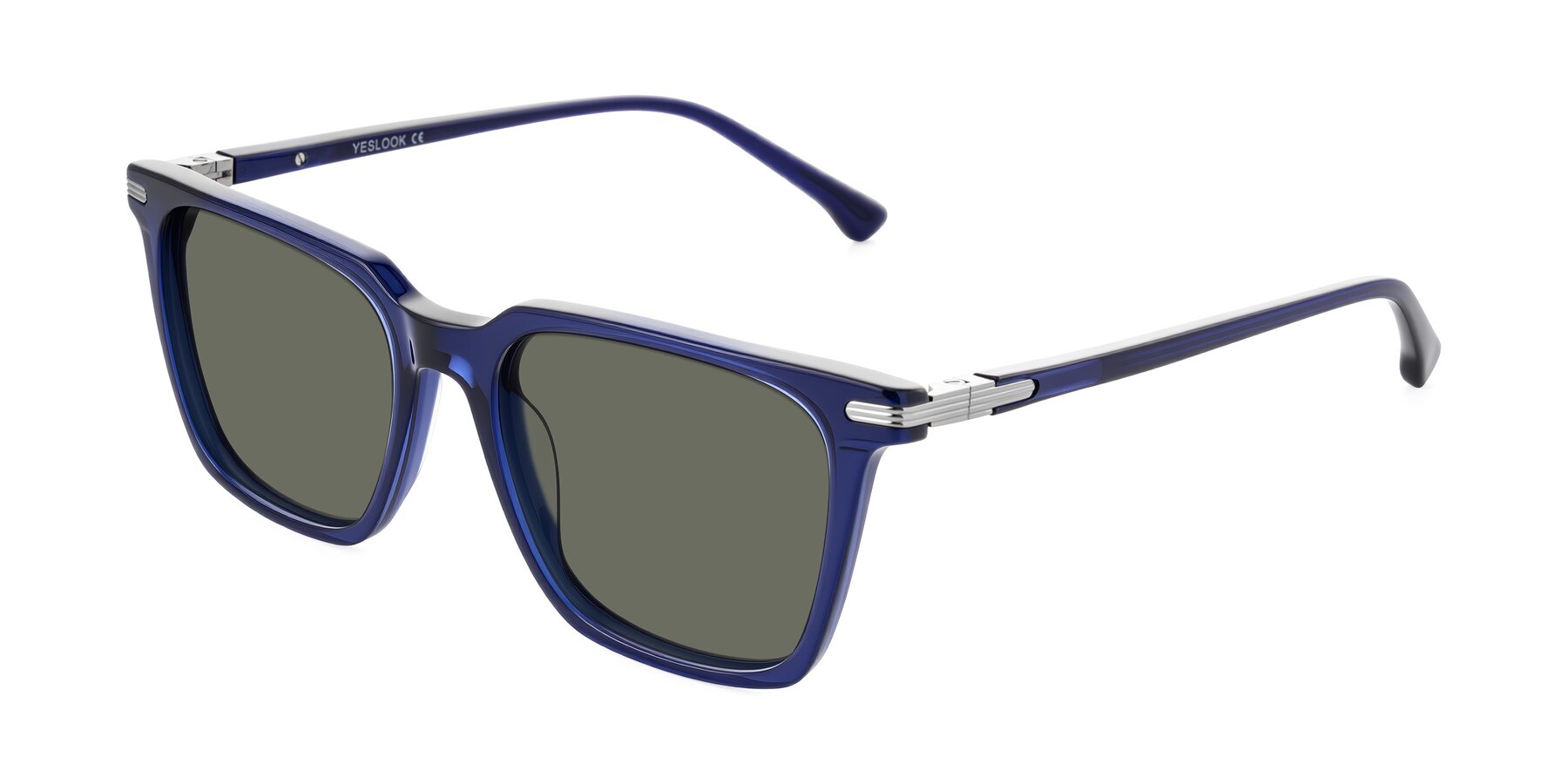 Angle of Miyaha in Navy Blue with Gray Polarized Lenses