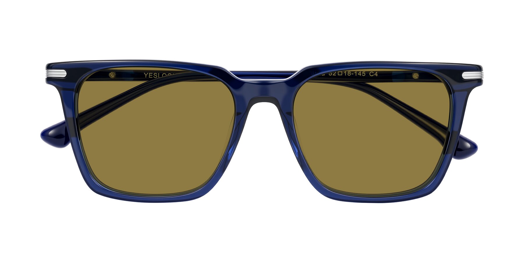 Folded Front of Miyaha in Navy Blue with Brown Polarized Lenses