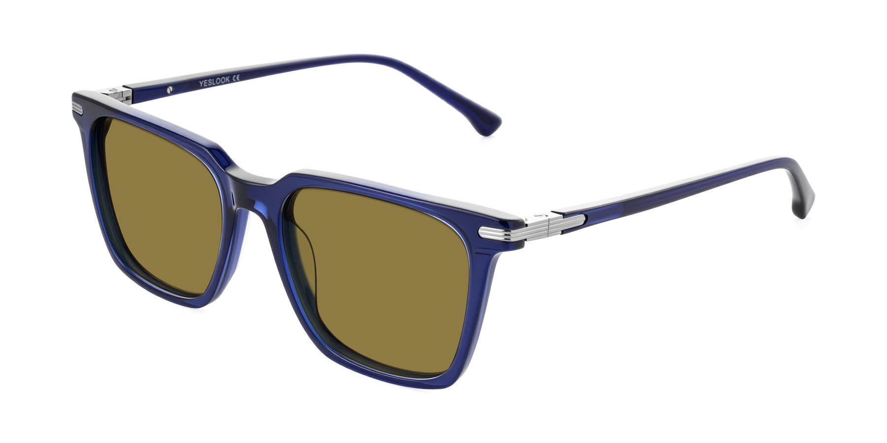 Angle of Miyaha in Navy Blue with Brown Polarized Lenses