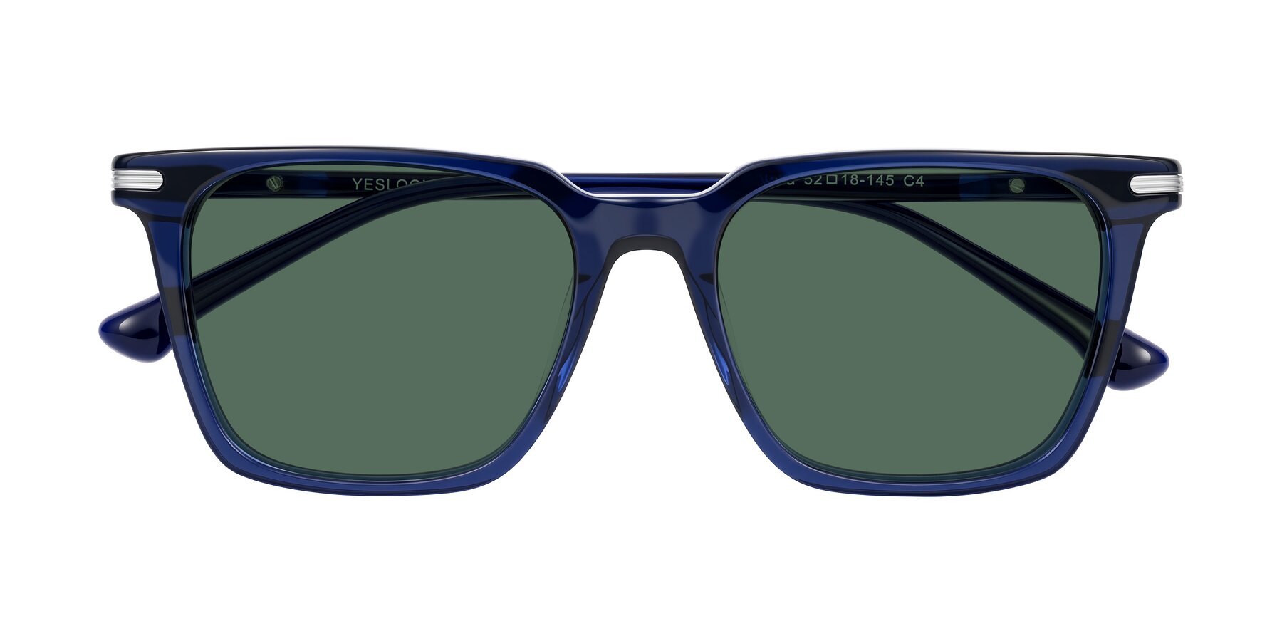Folded Front of Miyaha in Navy Blue with Green Polarized Lenses