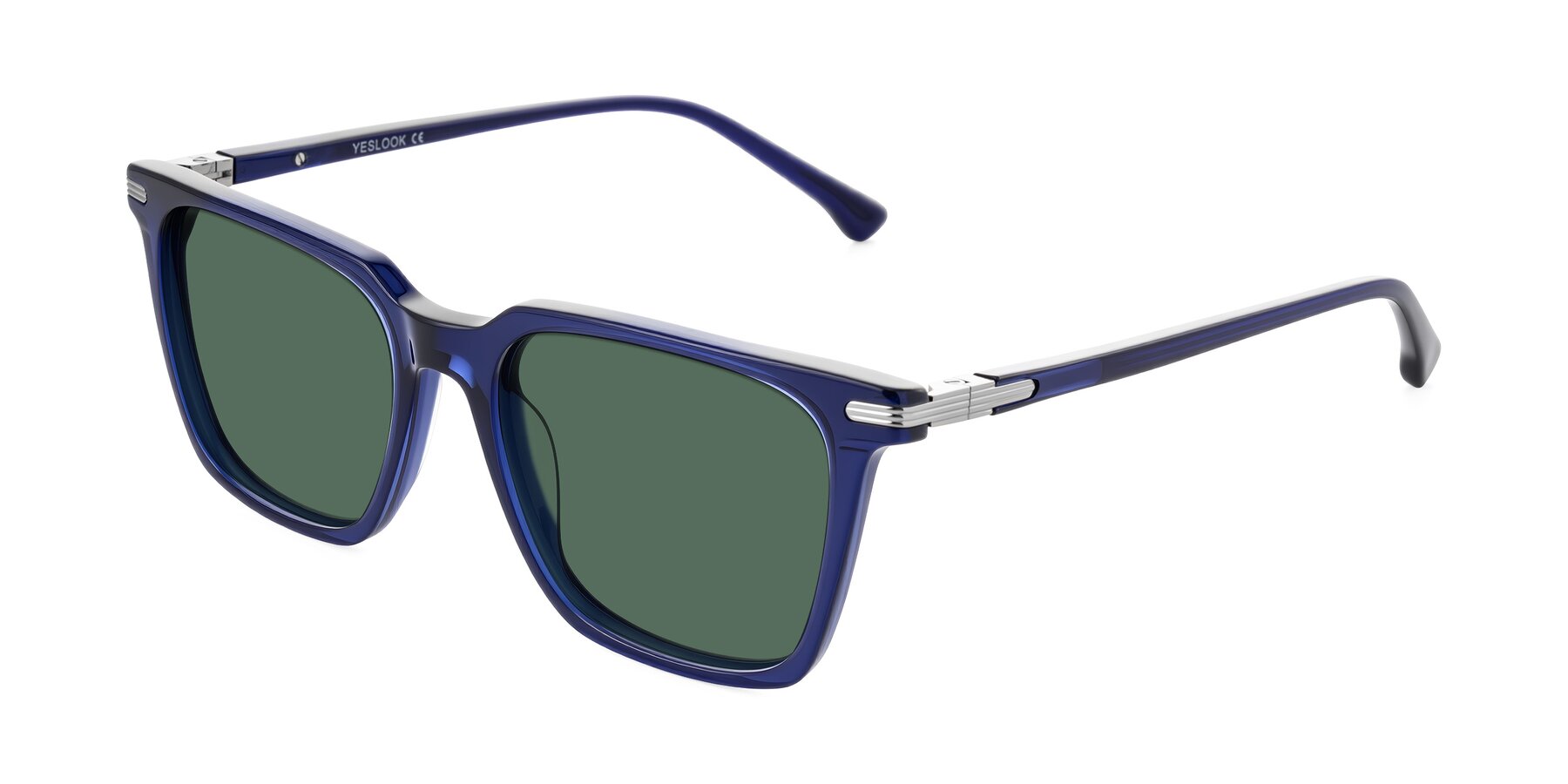 Angle of Miyaha in Navy Blue with Green Polarized Lenses