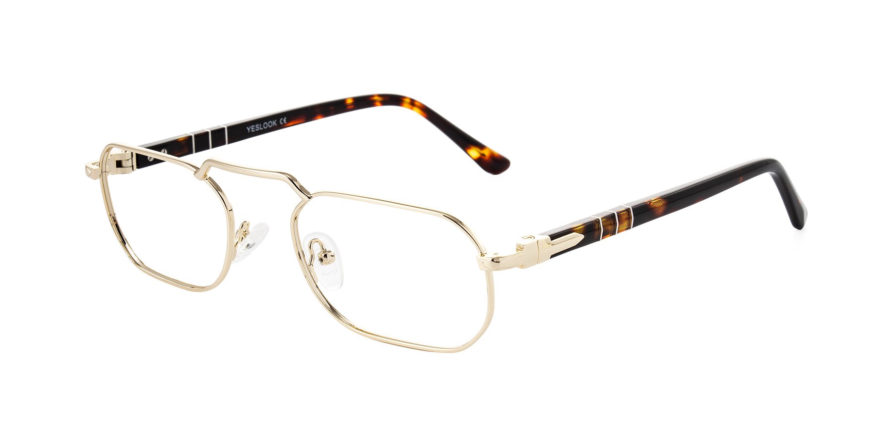 Angle of Shekh in Gold with Clear Eyeglass Lenses