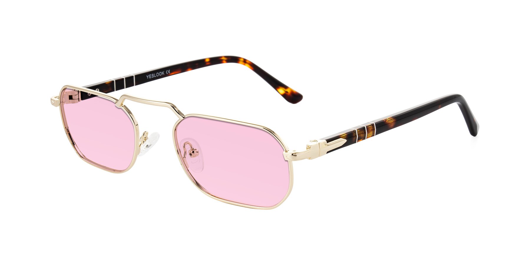 Angle of Shekh in Gold with Light Pink Tinted Lenses