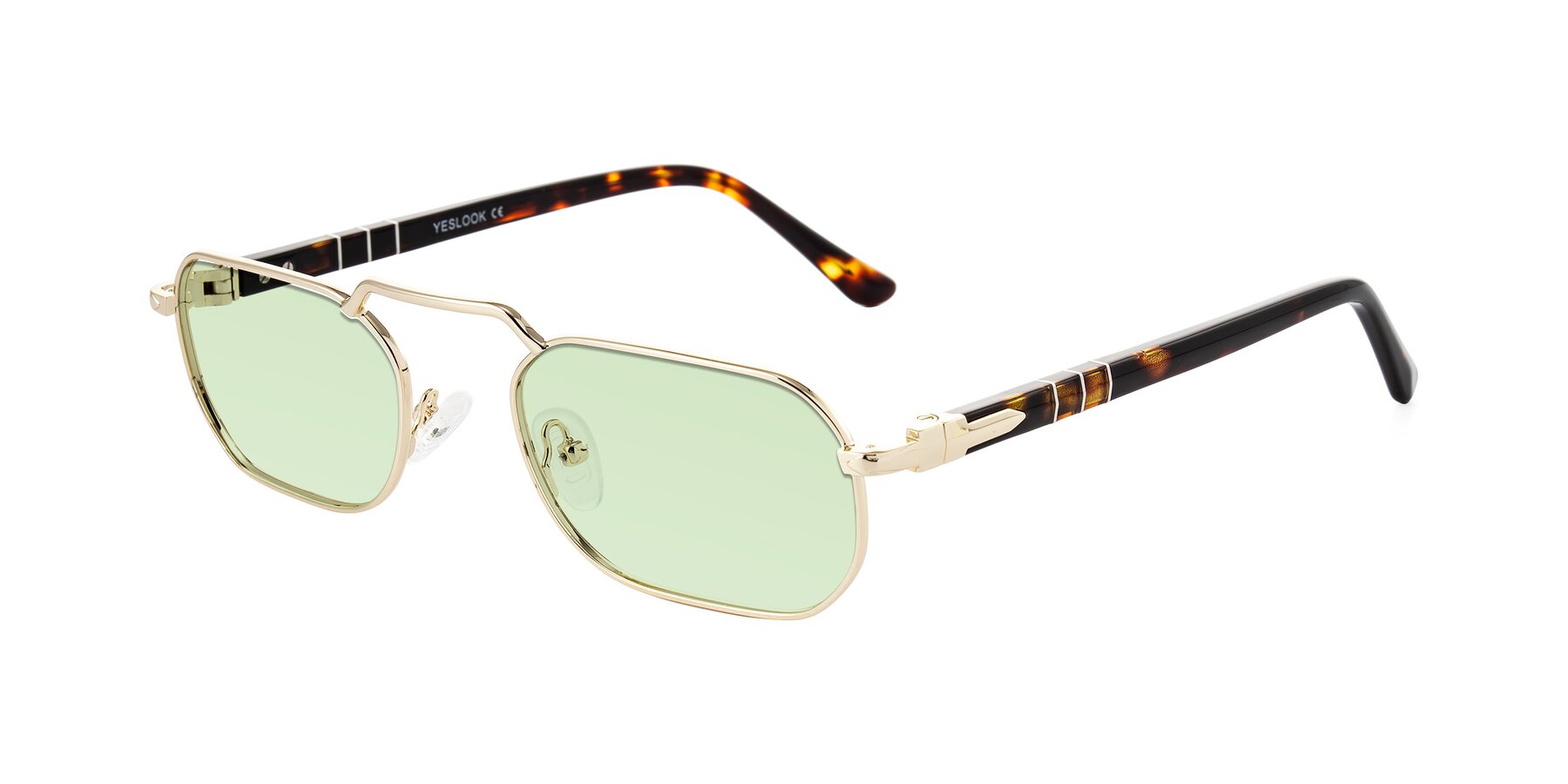 Angle of Shekh in Gold with Light Green Tinted Lenses