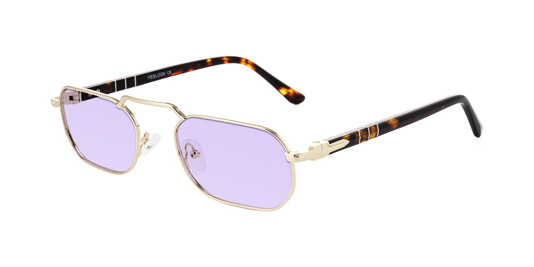 Angle of Shekh in Gold with Light Purple Tinted Lenses