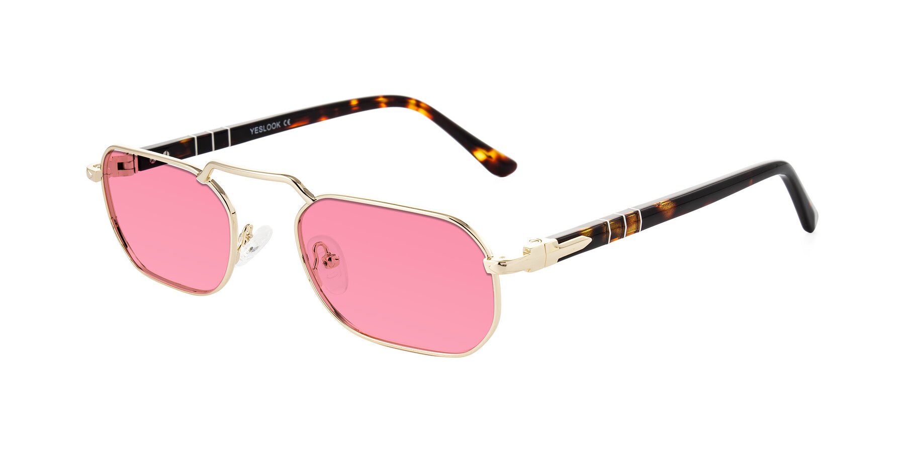 Angle of Shekh in Gold with Pink Tinted Lenses