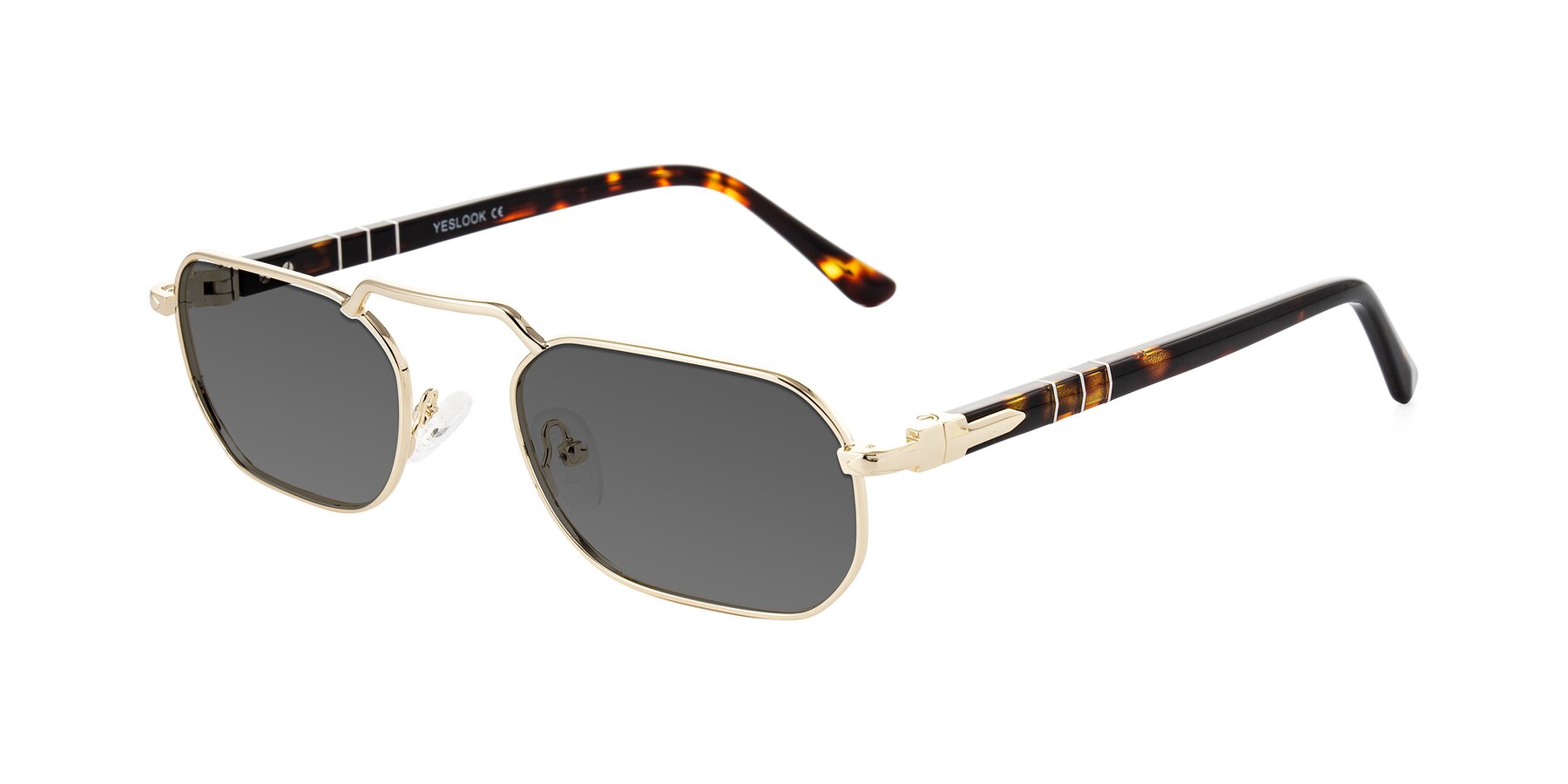 Angle of Shekh in Gold with Medium Gray Tinted Lenses