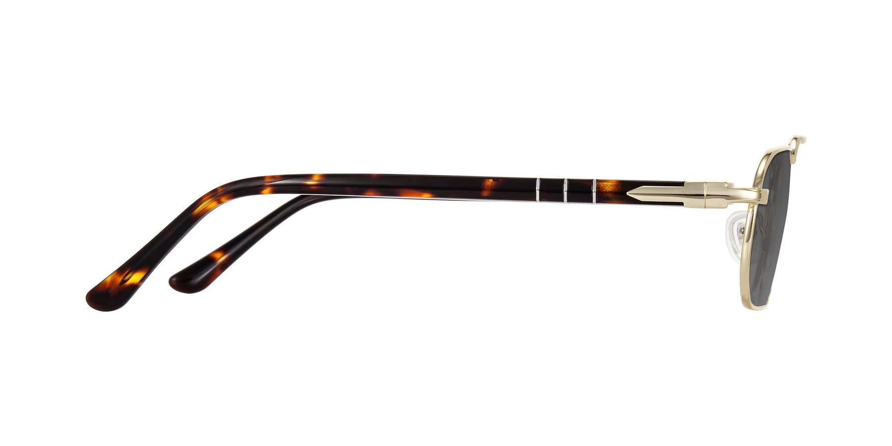 Side of Shekh in Gold with Medium Gray Tinted Lenses