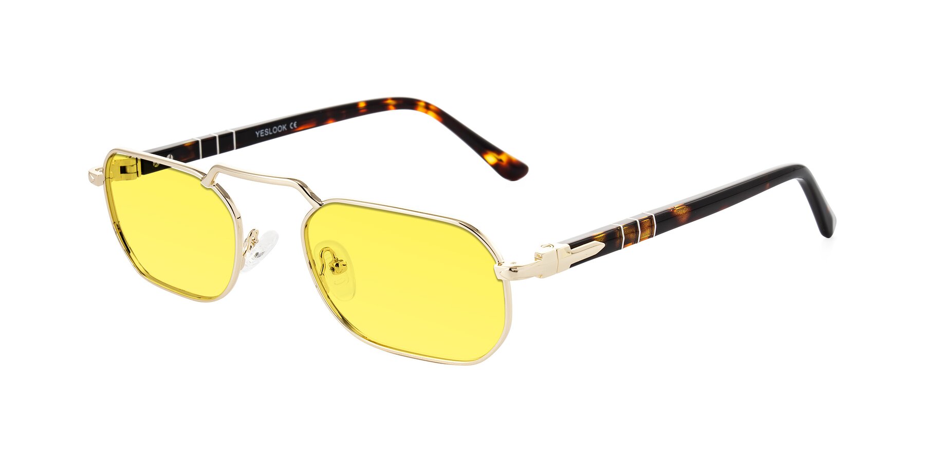 Angle of Shekh in Gold with Medium Yellow Tinted Lenses