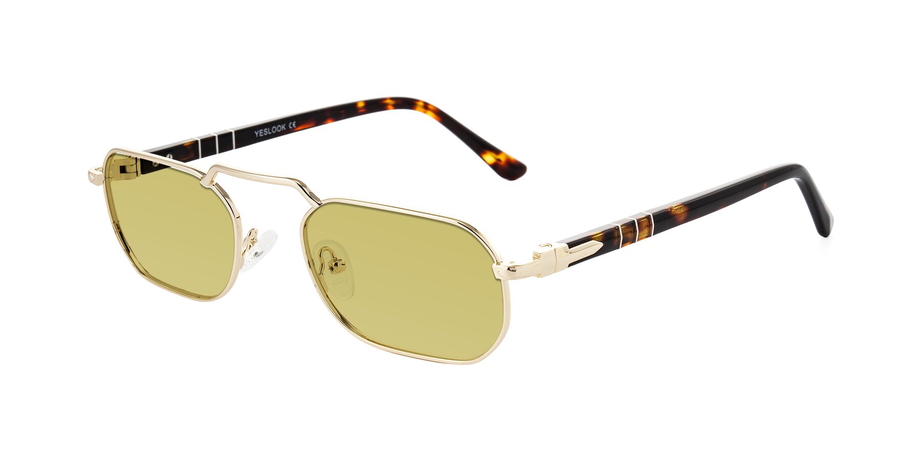Angle of Shekh in Gold with Medium Champagne Tinted Lenses