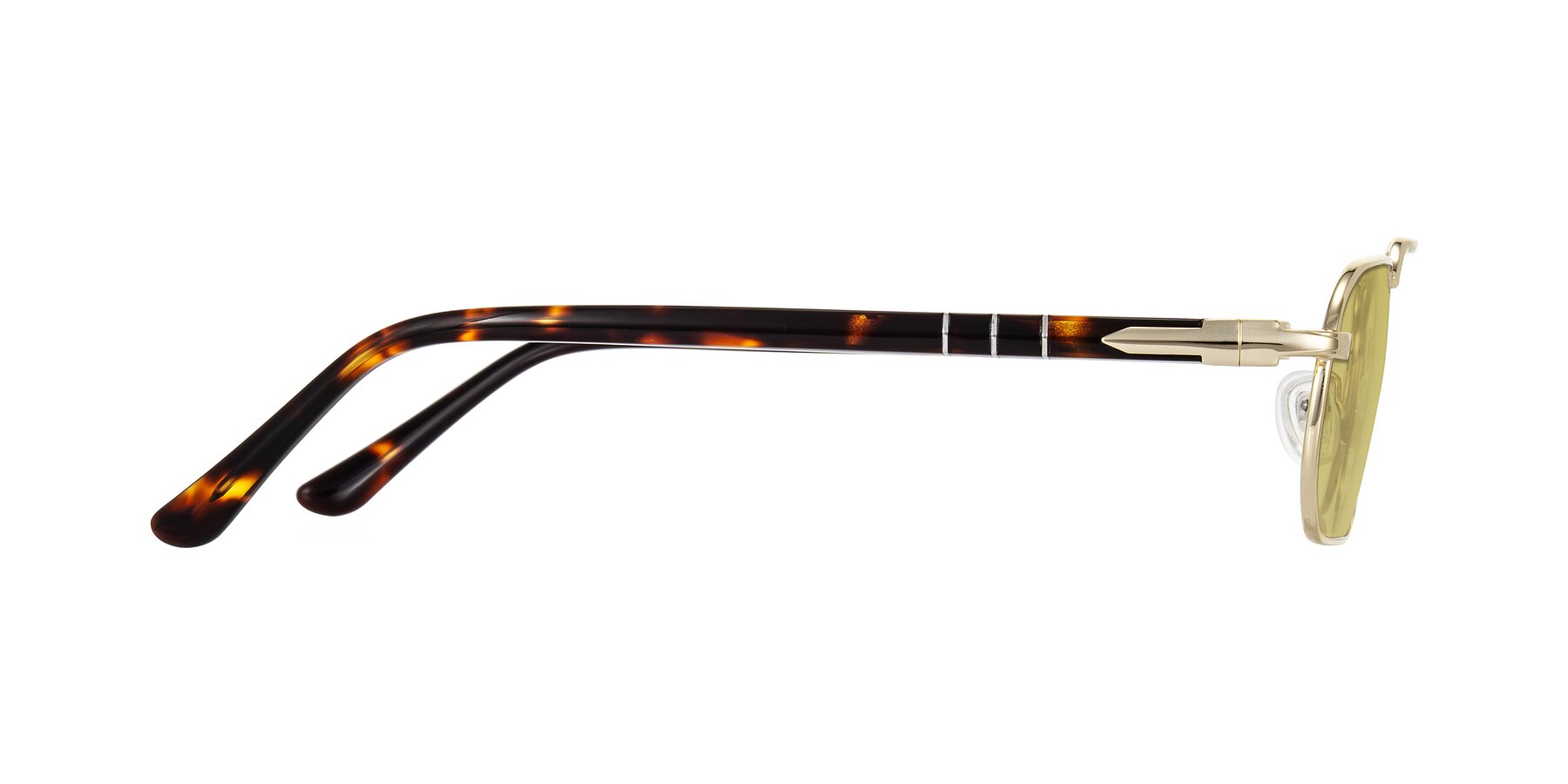 Side of Shekh in Gold with Medium Champagne Tinted Lenses