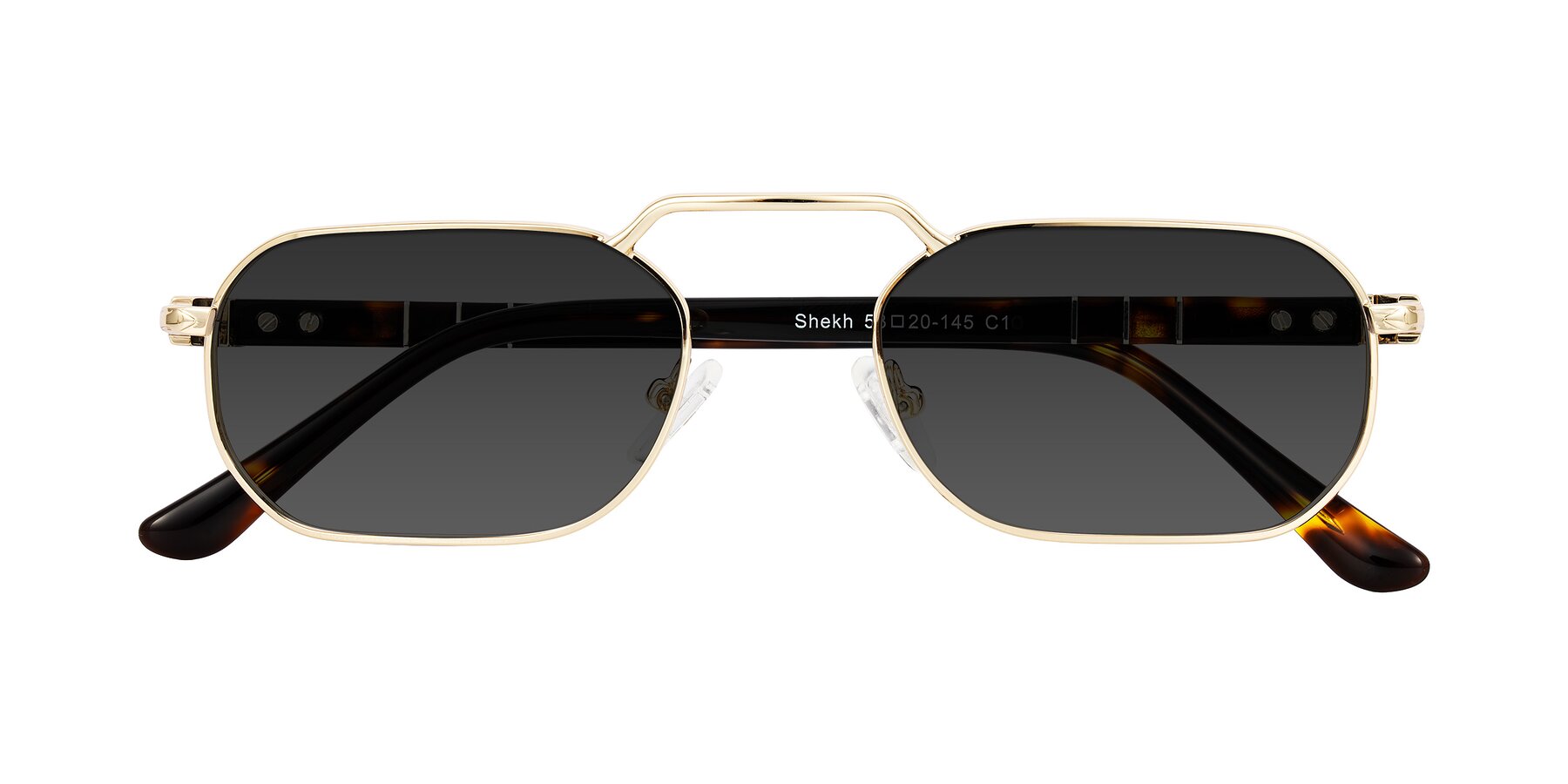 Folded Front of Shekh in Gold with Gray Tinted Lenses