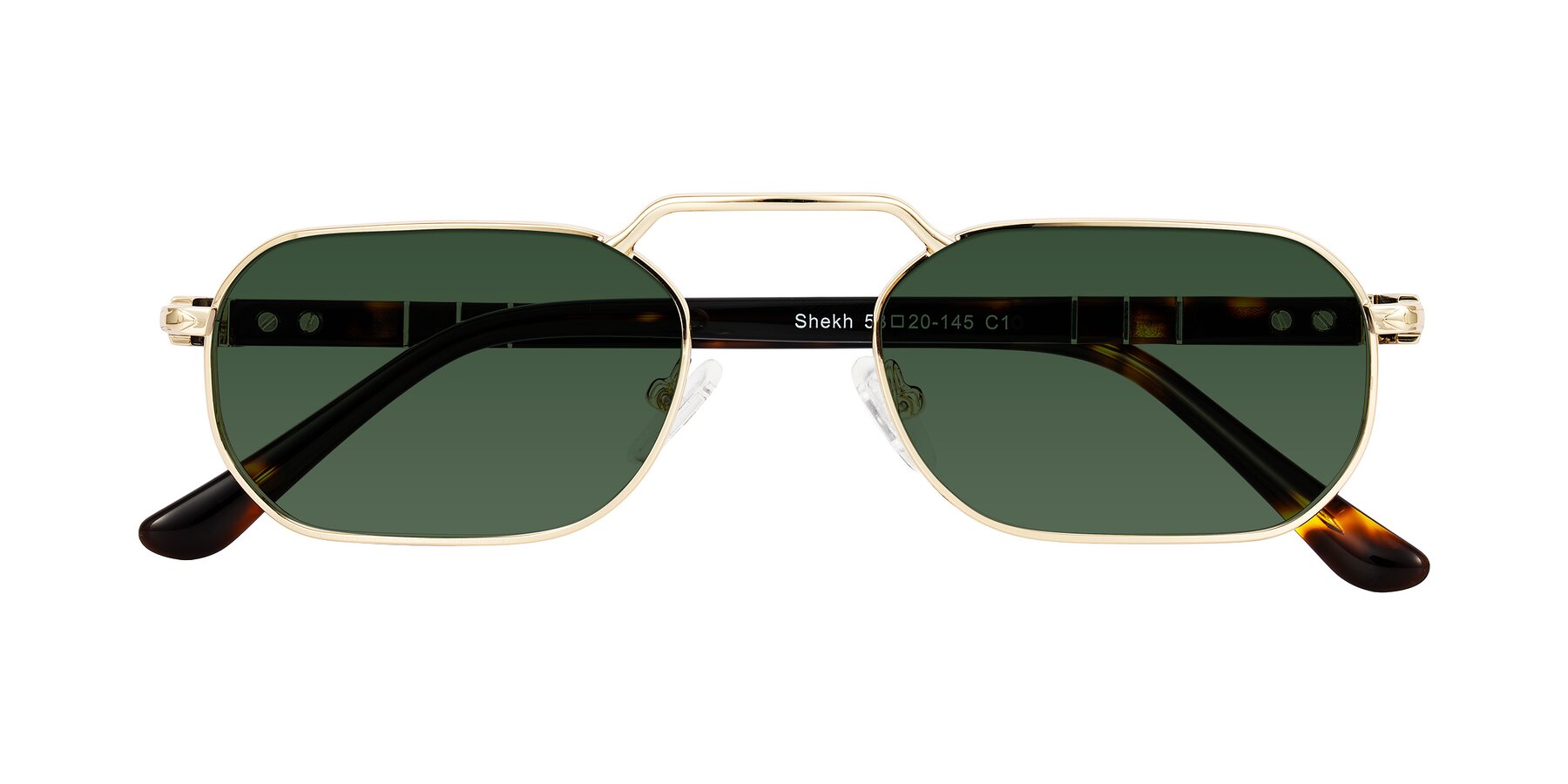 Folded Front of Shekh in Gold with Green Tinted Lenses