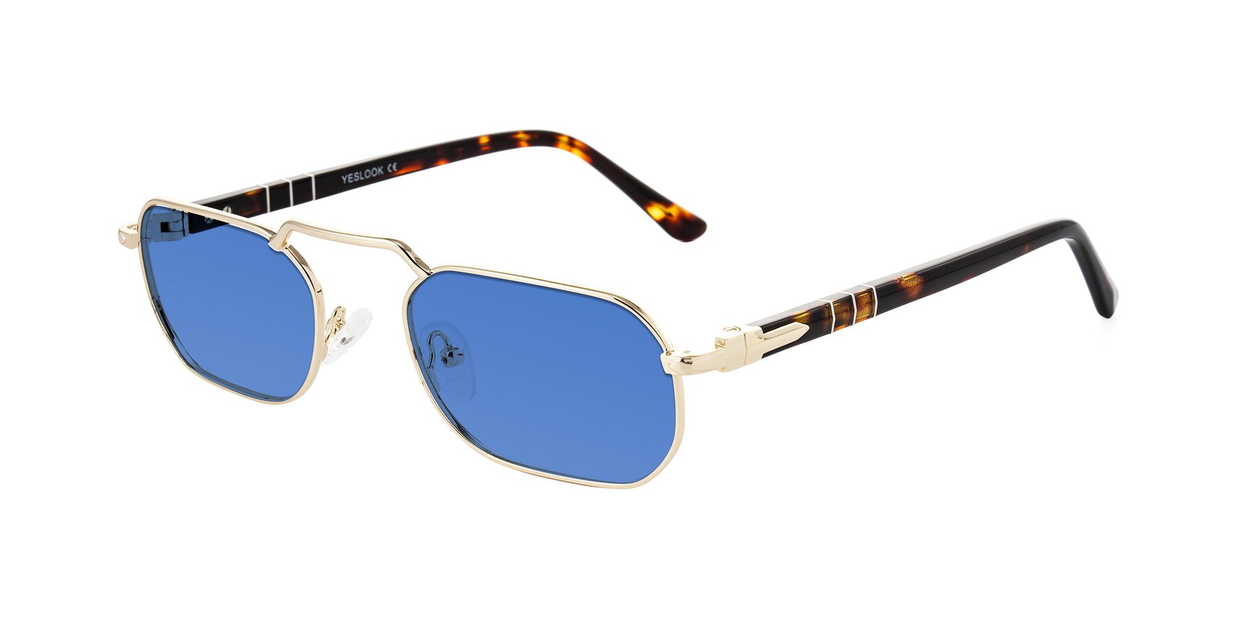Angle of Shekh in Gold with Blue Tinted Lenses