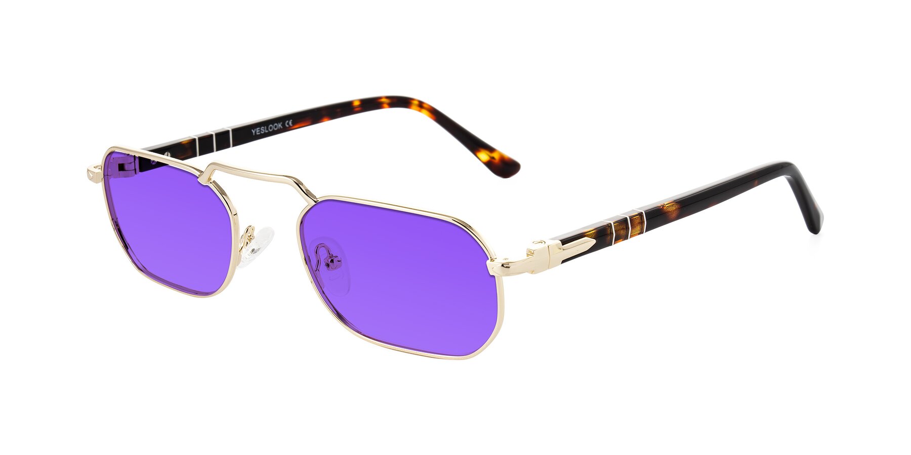 Angle of Shekh in Gold with Purple Tinted Lenses