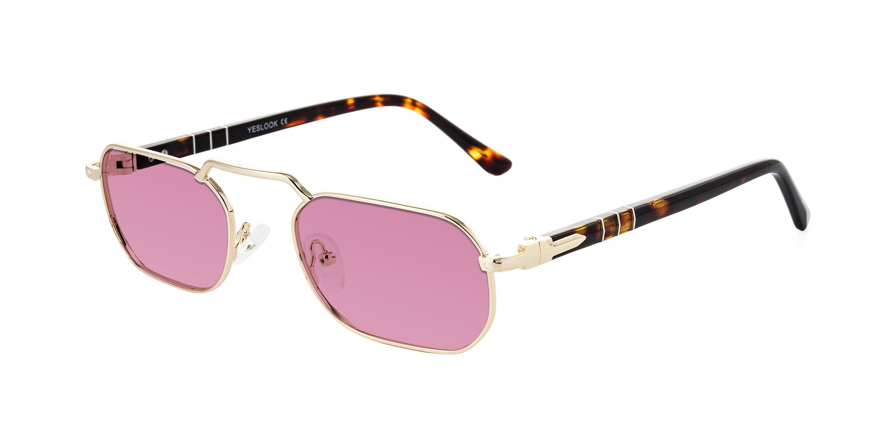 Angle of Shekh in Gold with Medium Wine Tinted Lenses