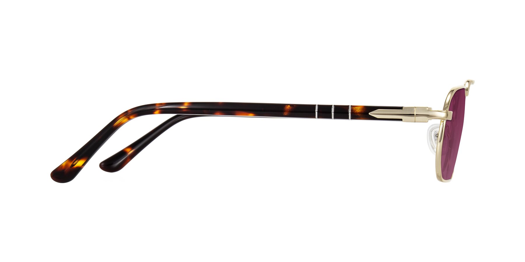 Side of Shekh in Gold with Wine Tinted Lenses