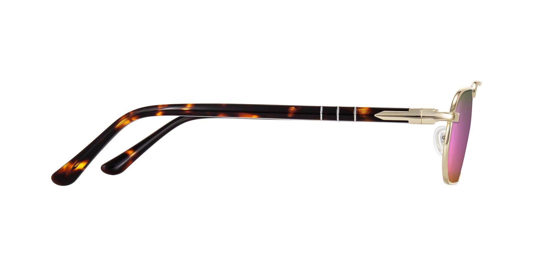 Side of Shekh in Gold with Pink Mirrored Lenses