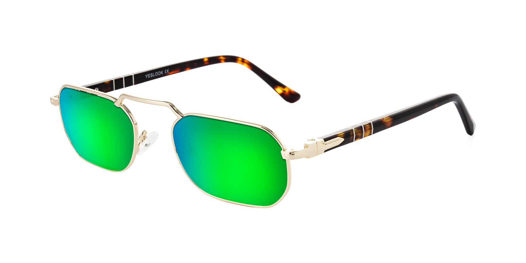 Angle of Shekh in Gold with Green Mirrored Lenses