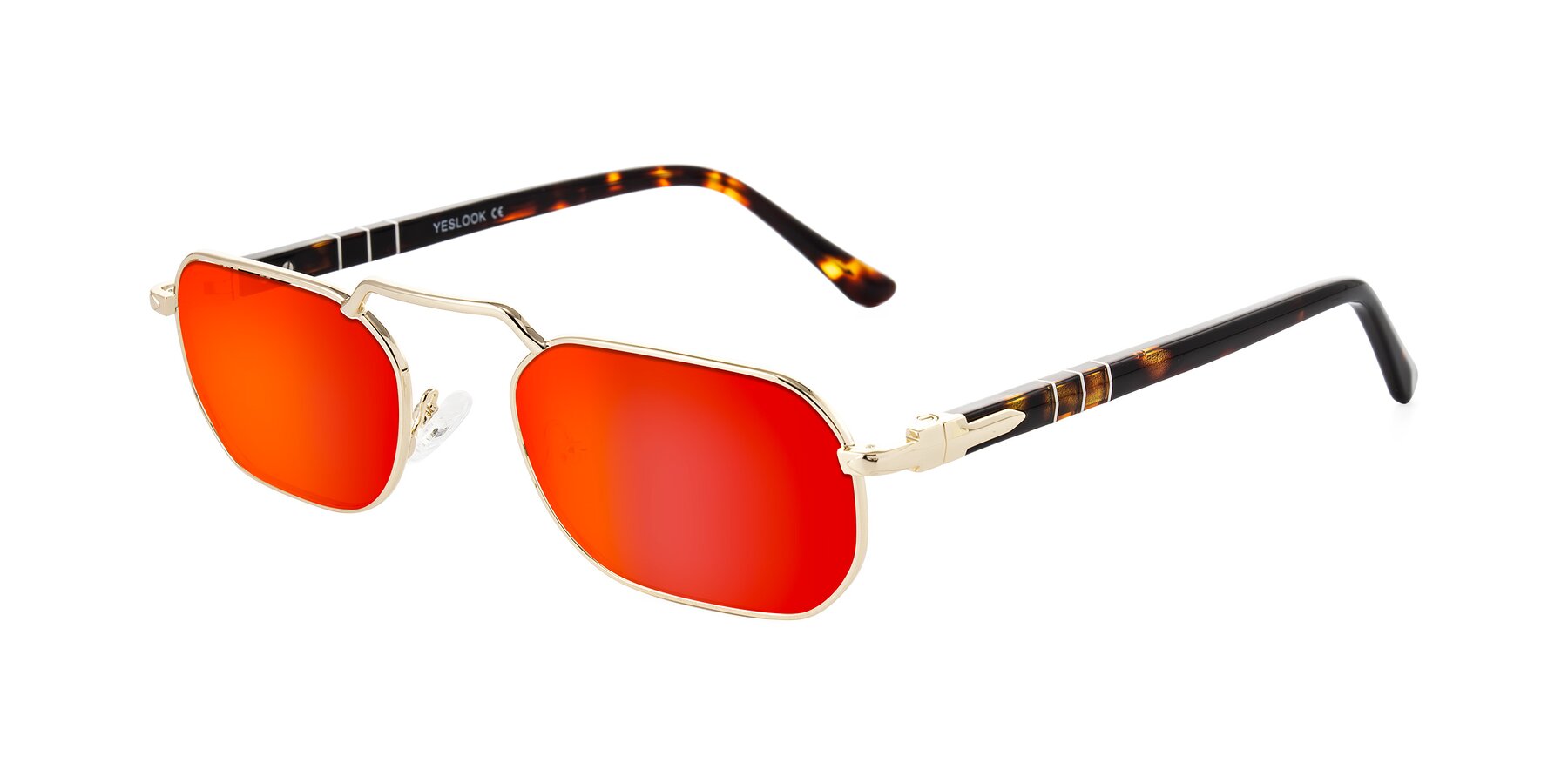 Angle of Shekh in Gold with Red Gold Mirrored Lenses