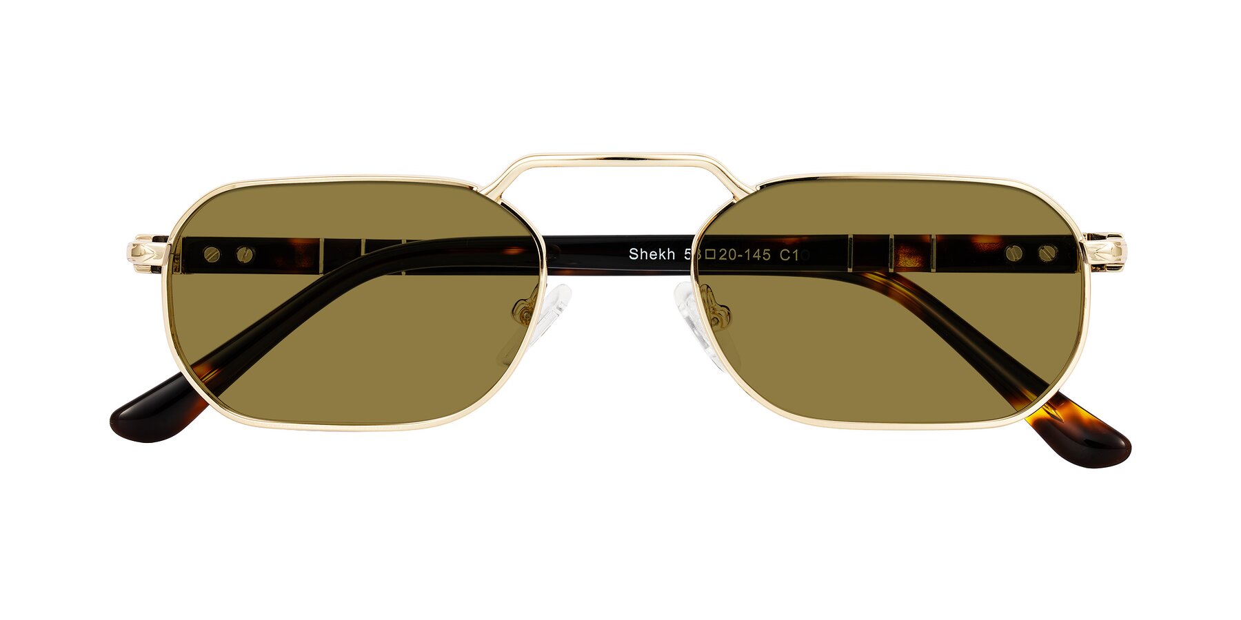Folded Front of Shekh in Gold with Brown Polarized Lenses