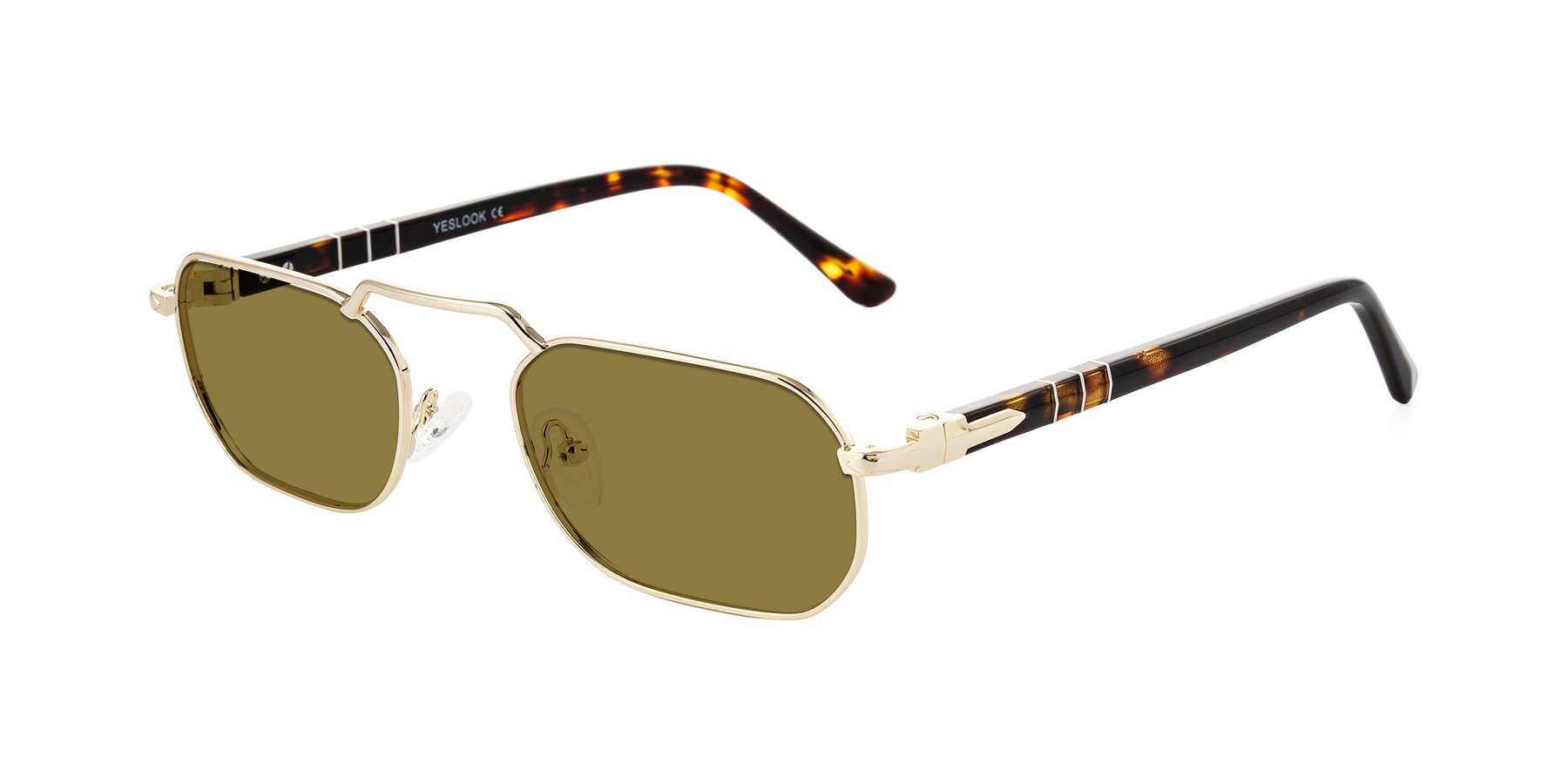 Angle of Shekh in Gold with Brown Polarized Lenses