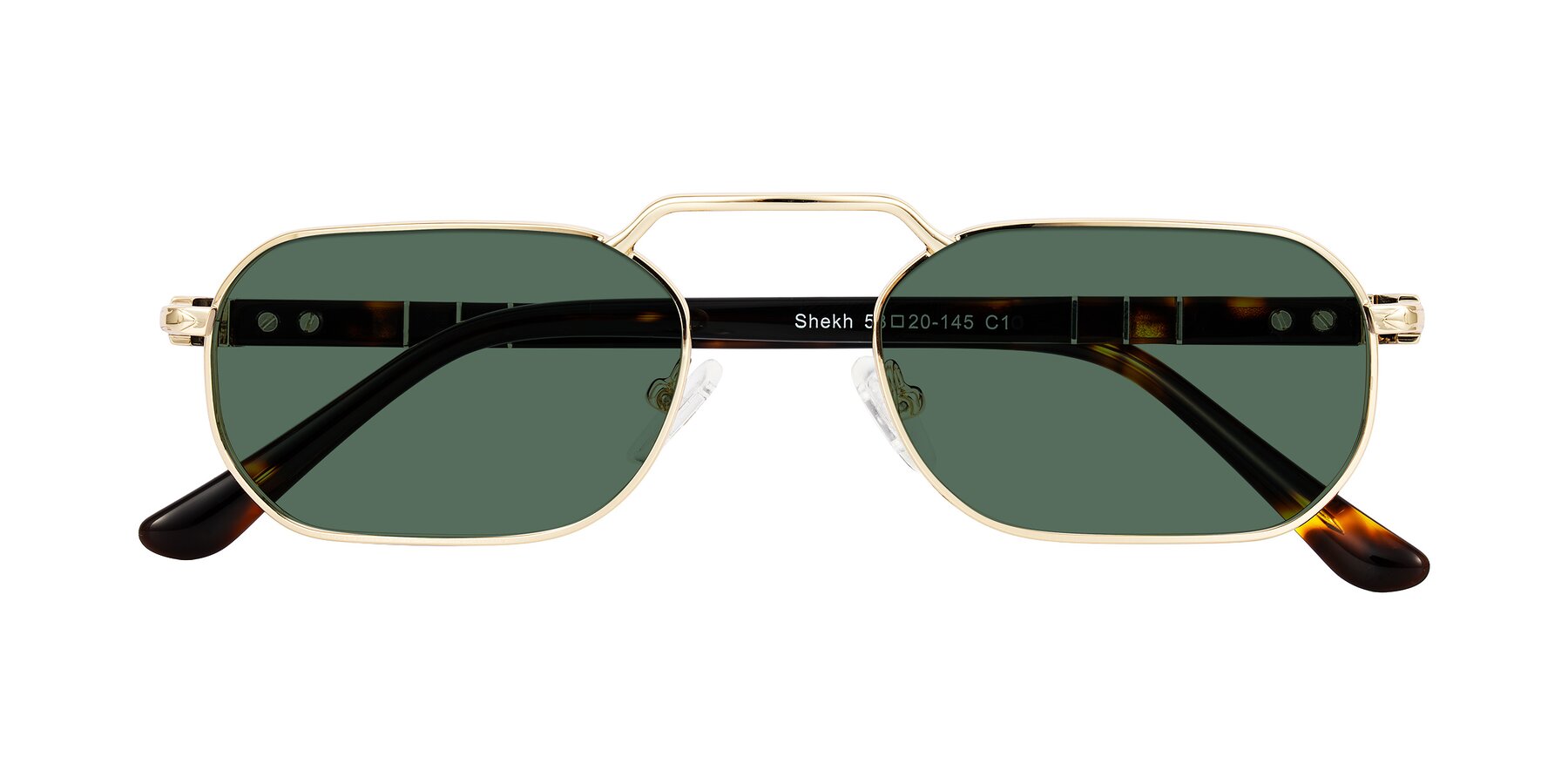 Folded Front of Shekh in Gold with Green Polarized Lenses