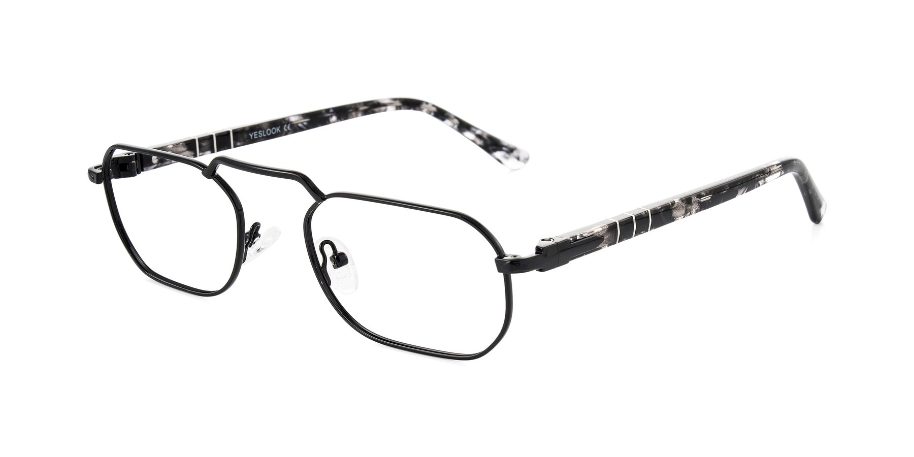 Angle of Shekh in Black with Clear Eyeglass Lenses