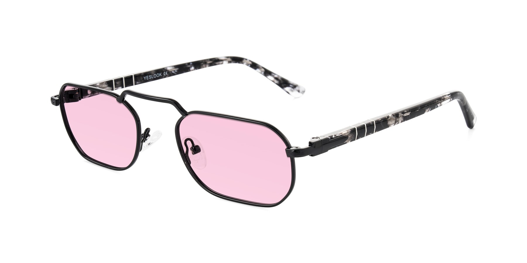 Angle of Shekh in Black with Light Pink Tinted Lenses