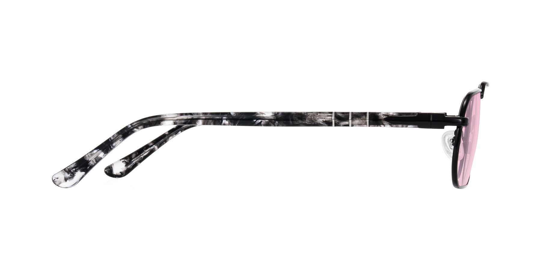 Side of Shekh in Black with Light Pink Tinted Lenses