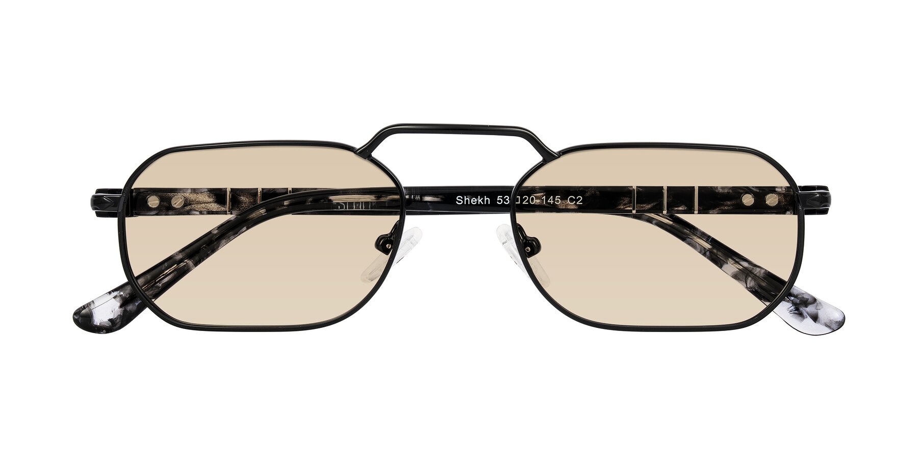 Folded Front of Shekh in Black with Light Brown Tinted Lenses