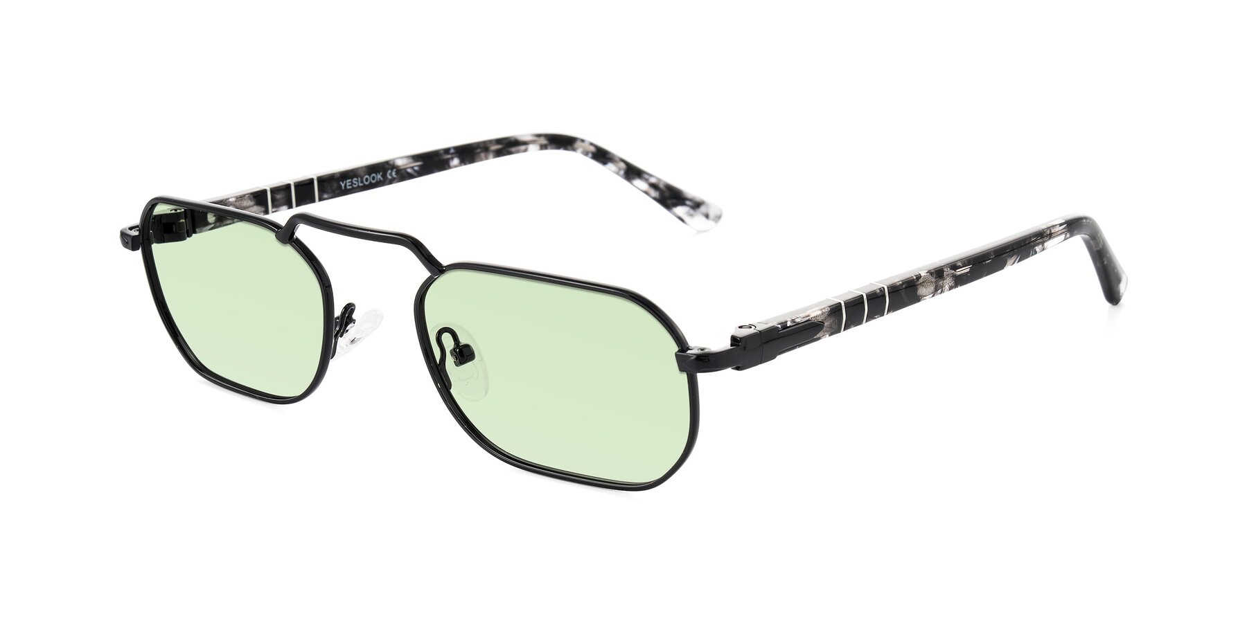 Angle of Shekh in Black with Light Green Tinted Lenses