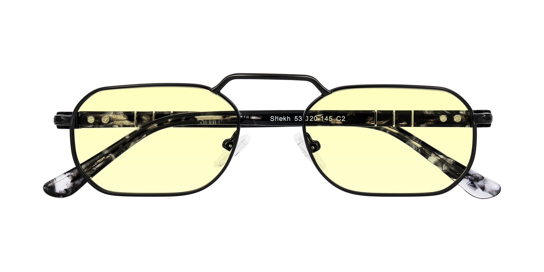 Folded Front of Shekh in Black with Light Yellow Tinted Lenses