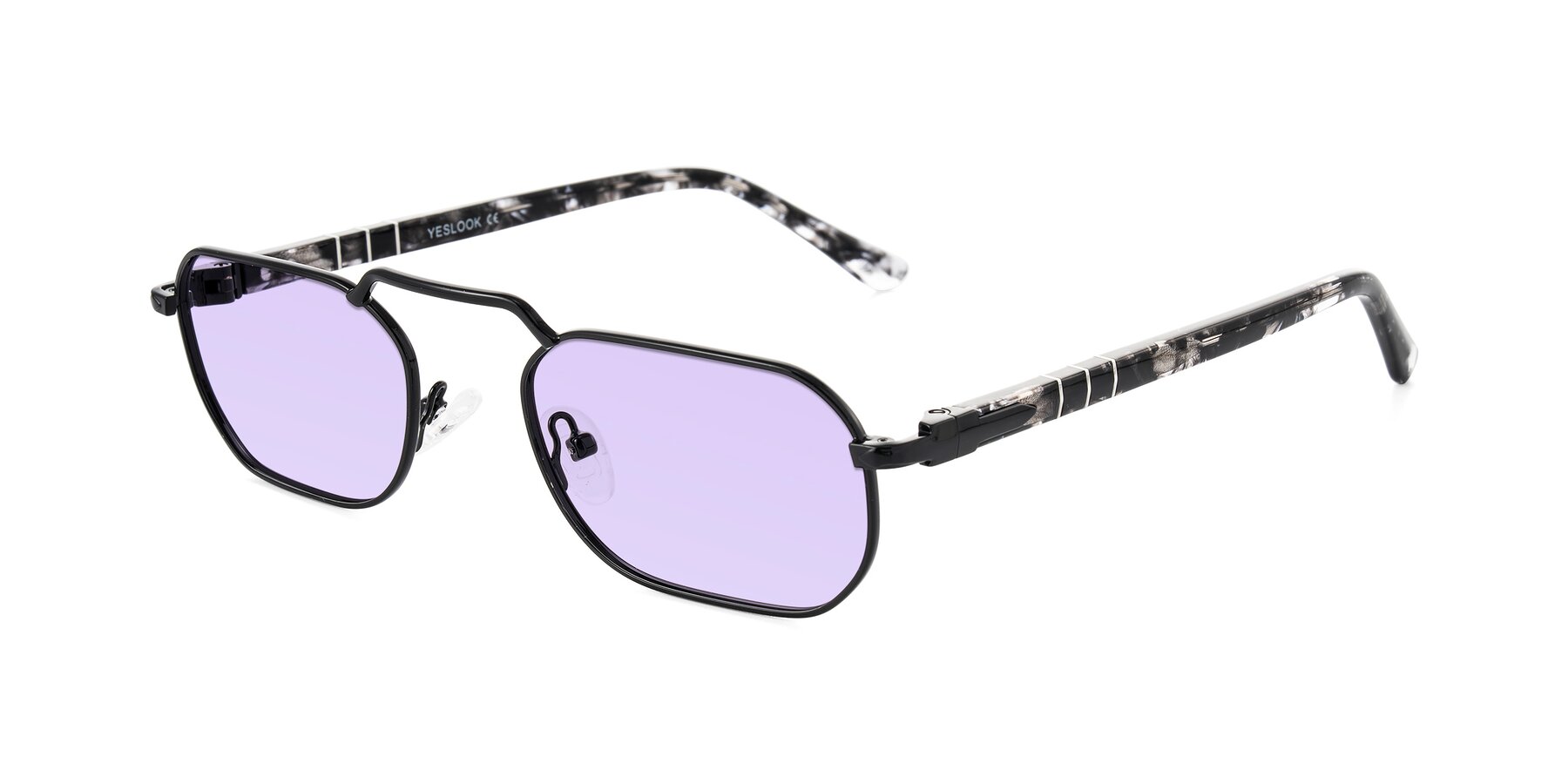Angle of Shekh in Black with Light Purple Tinted Lenses
