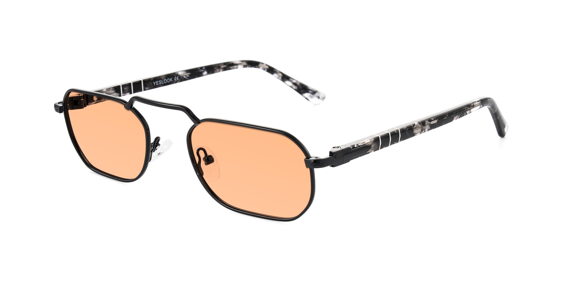 Angle of Shekh in Black with Light Orange Tinted Lenses