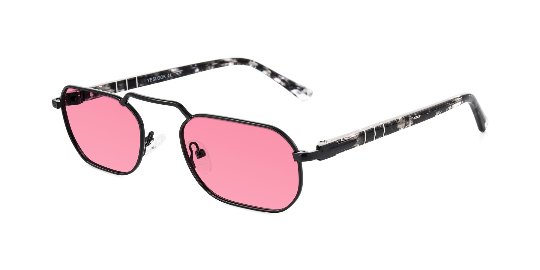 Angle of Shekh in Black with Pink Tinted Lenses
