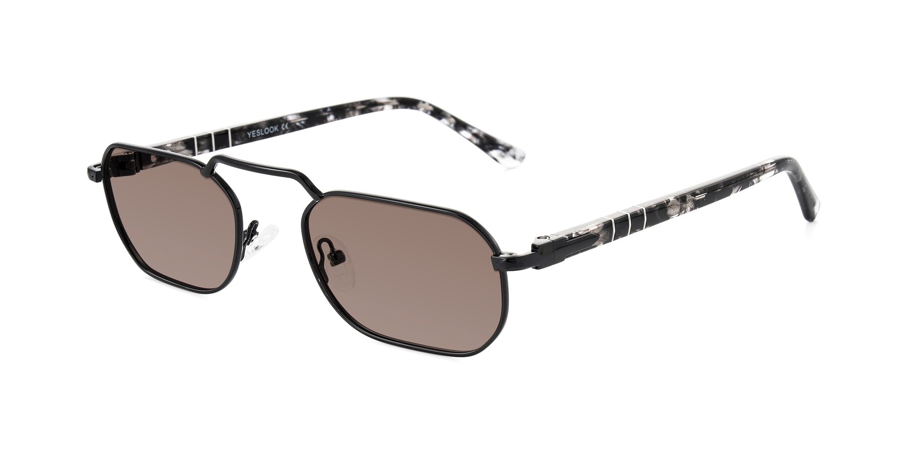Angle of Shekh in Black with Medium Brown Tinted Lenses