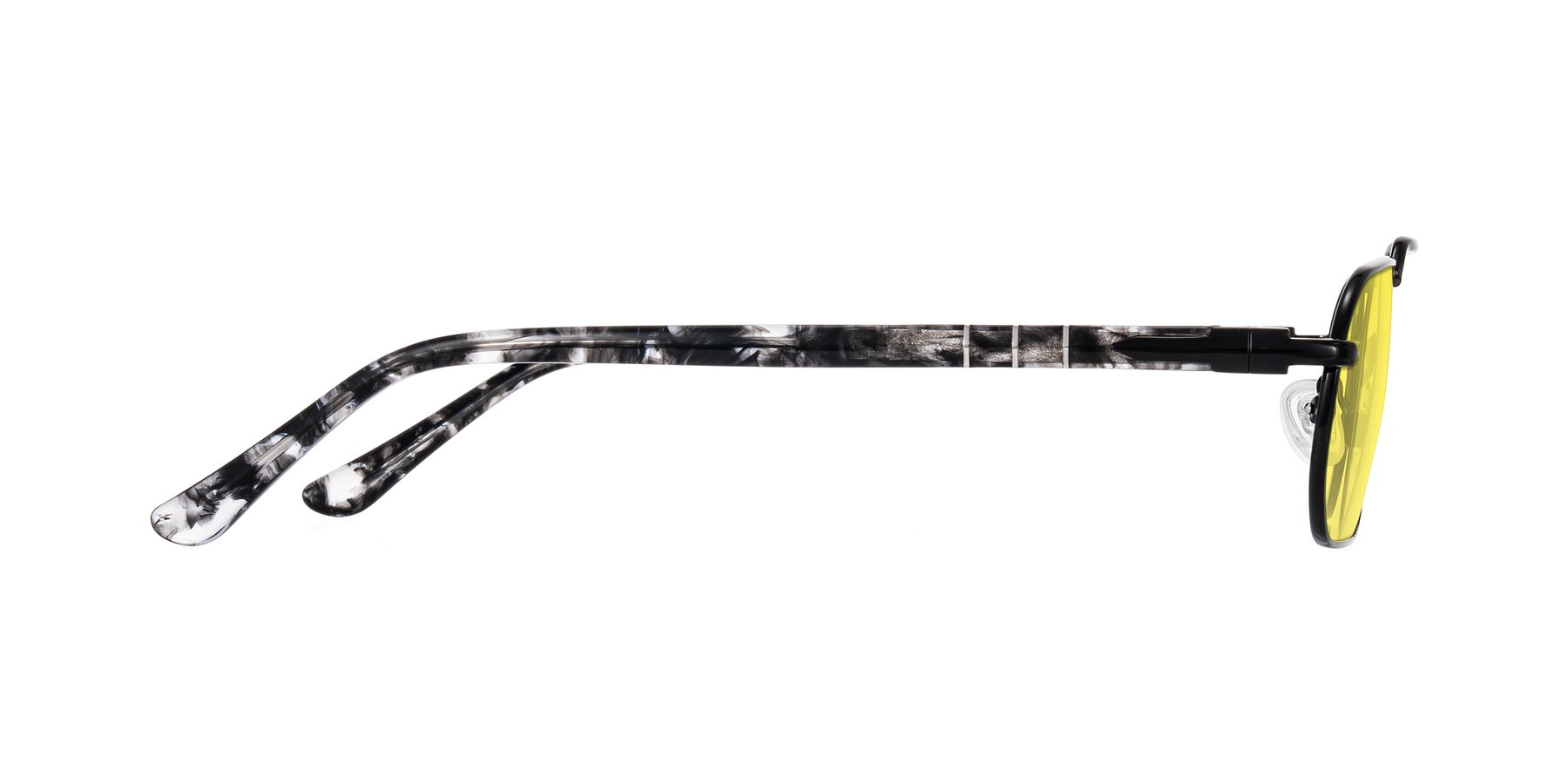Side of Shekh in Black with Medium Yellow Tinted Lenses