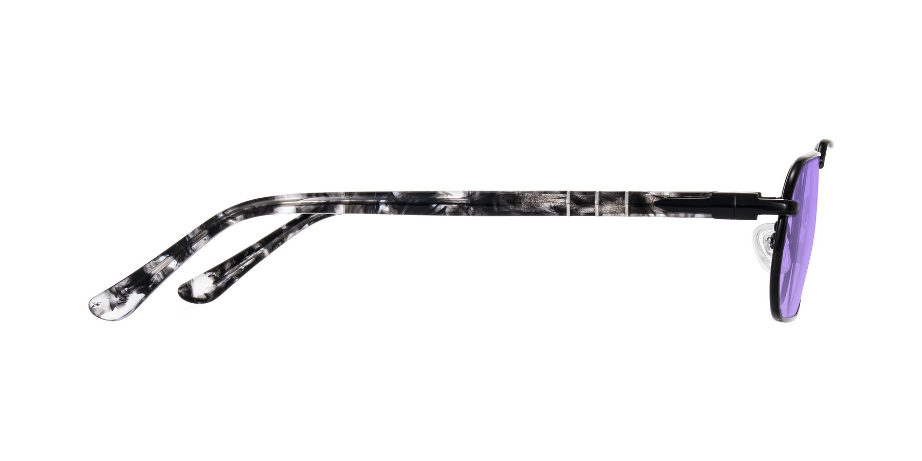 Side of Shekh in Black with Medium Purple Tinted Lenses