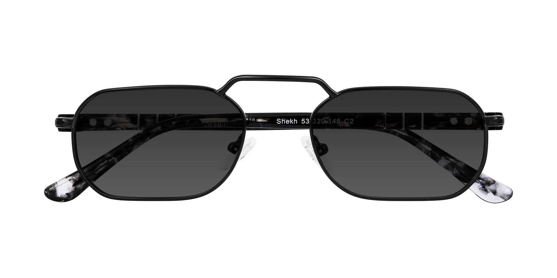 Folded Front of Shekh in Black with Gray Tinted Lenses