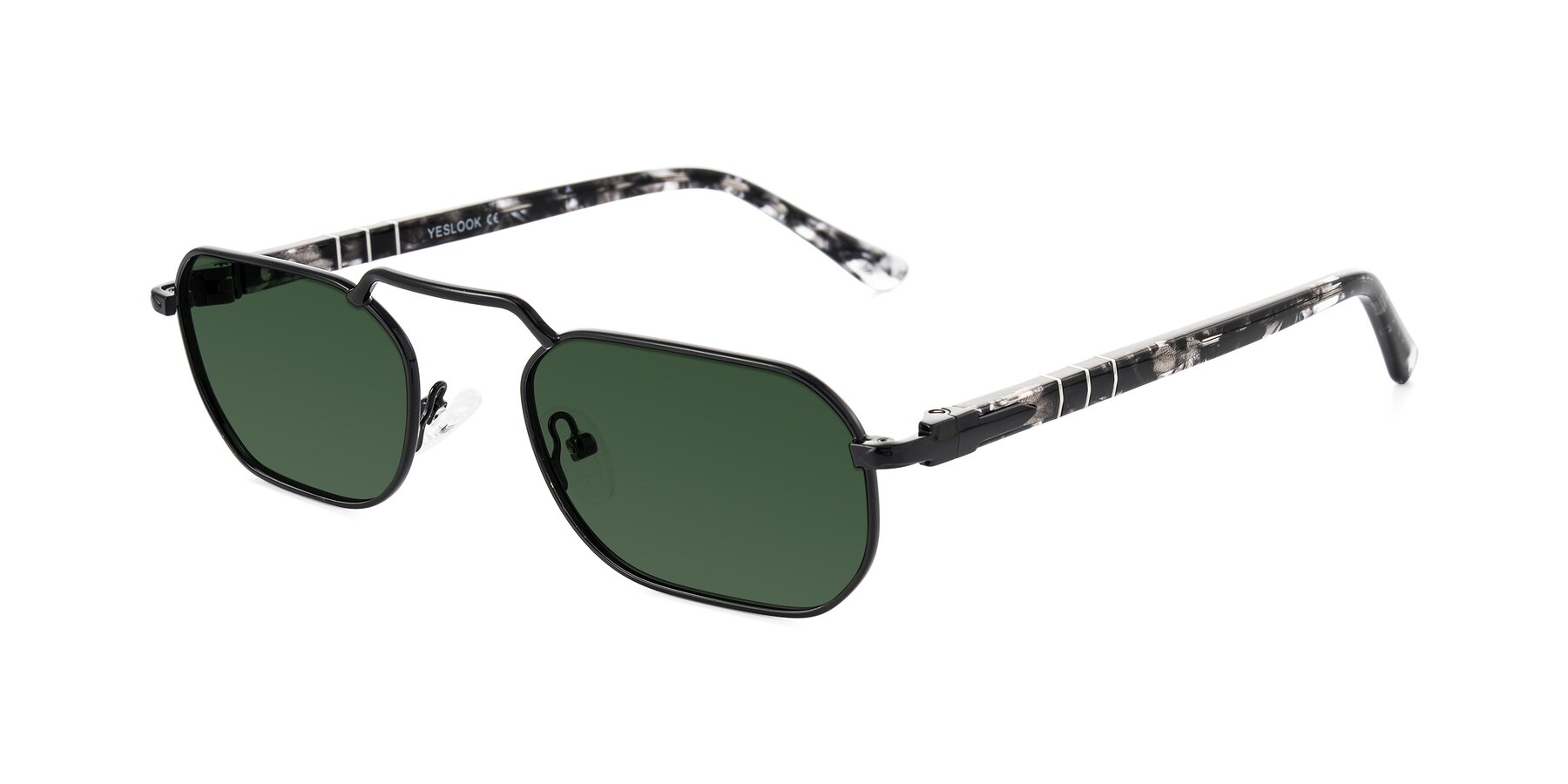 Angle of Shekh in Black with Green Tinted Lenses