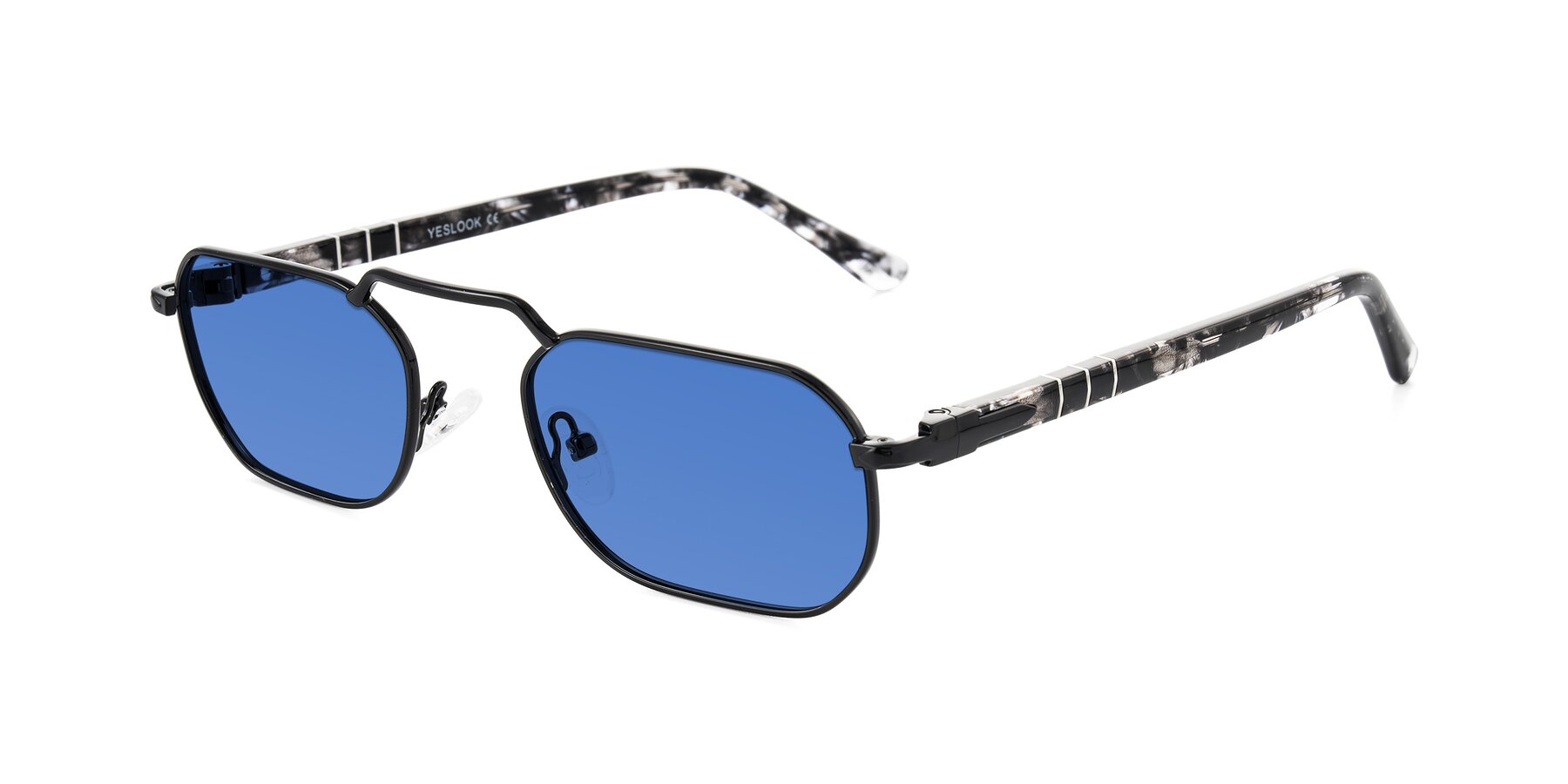 Angle of Shekh in Black with Blue Tinted Lenses